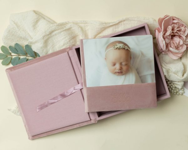 pink heirloom newborn album
