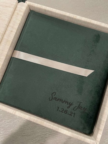 luxury hunter green velvet heirloom album